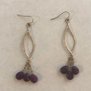 Purple and gold earrings